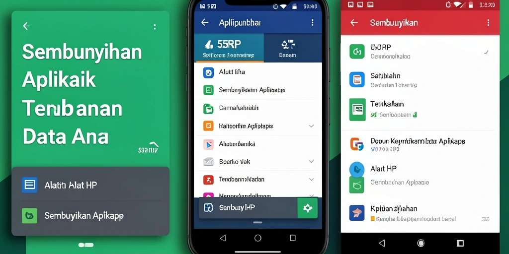 Antarmuka utama 55RP yang sederhana dan efektif dalam menyembunyikan aplikasi.