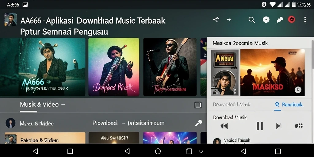 Antarmuka AA666 yang sederhana dan efektif untuk Download Musik.