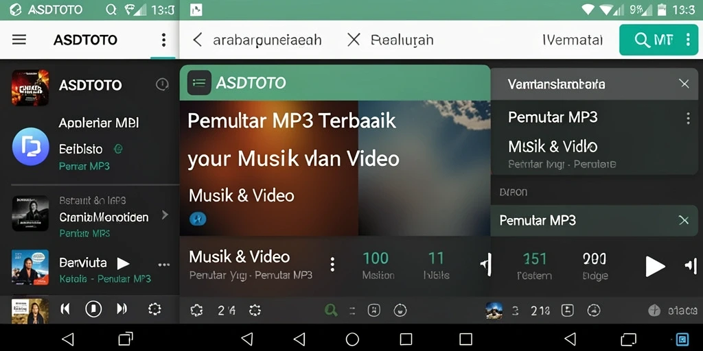 Tampilan antarmuka aplikasi Pemutar MP3 ASDTOTO dengan fitur menarik.
