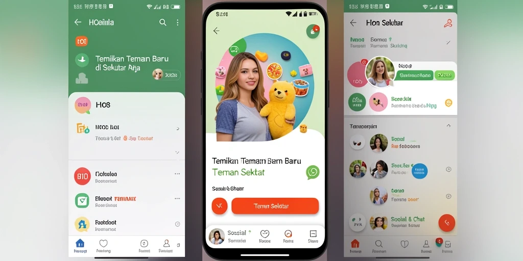 Antarmuka HO3 yang ramah pengguna dengan fitur Teman Sekitar.