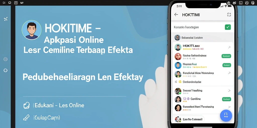 Antarmuka aplikasi HOKITIME untuk Les Online yang interaktif dan mudah digunakan.
