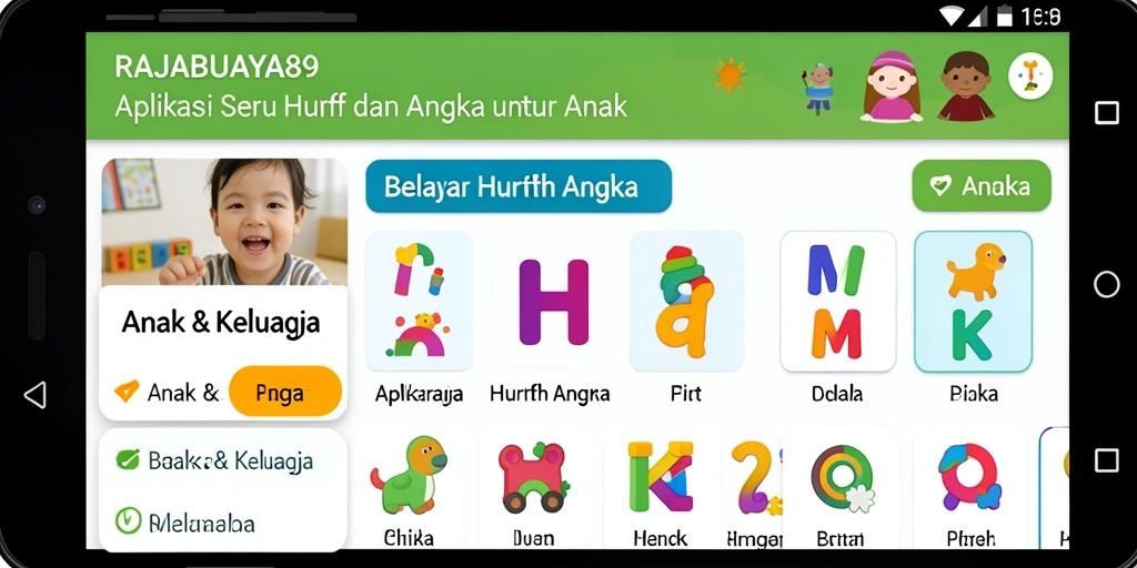 Screenshot antarmuka aplikasi RAJABUAYA89 yang menarik dan interaktif.
