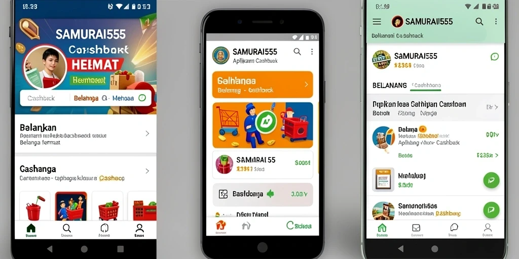 Tampilan antarmuka SAMURAI555 untuk transaksi Cashback yang menarik.