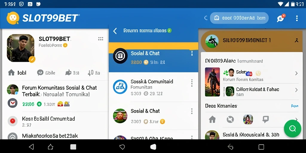 Antarmuka SLOT99BET dengan berbagai forum diskusi.