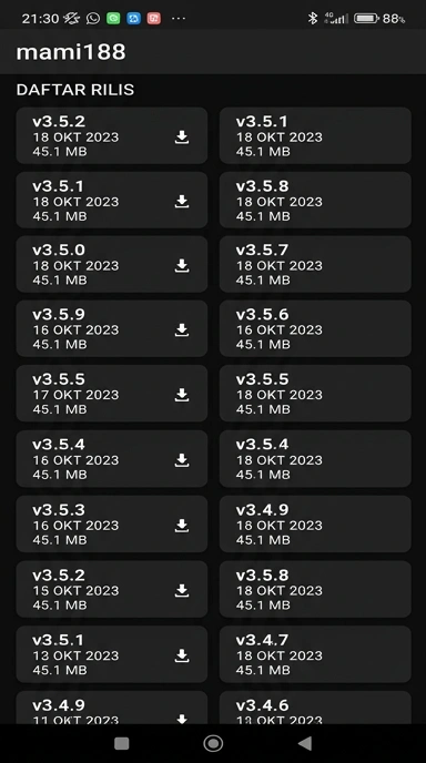 Riwayat Versi Aplikasi mami188 untuk Pengguna Android